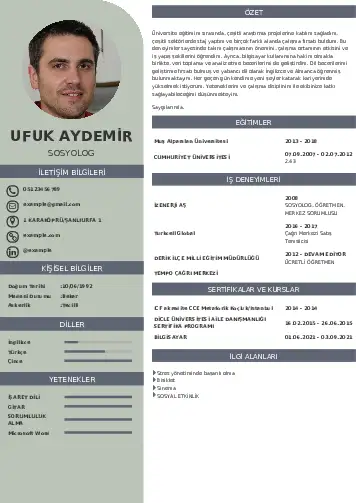 Sosyolog Cv Örnekleri cv indir